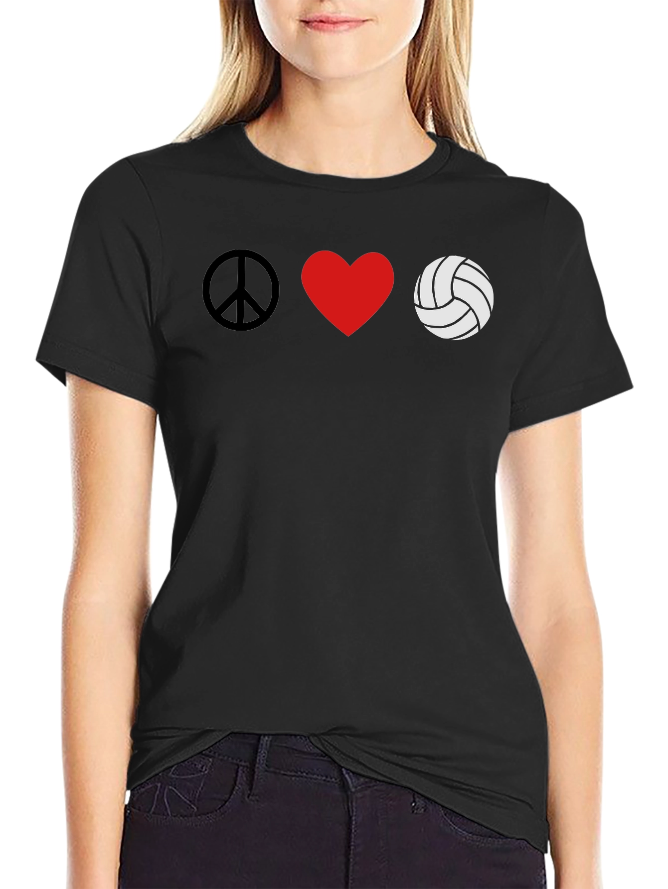 Peace Love Volleyball Graphic Tee
