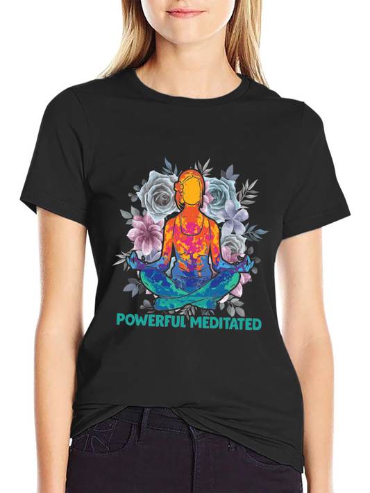 Powerful Meditated Yoga T-Shirt - Black
