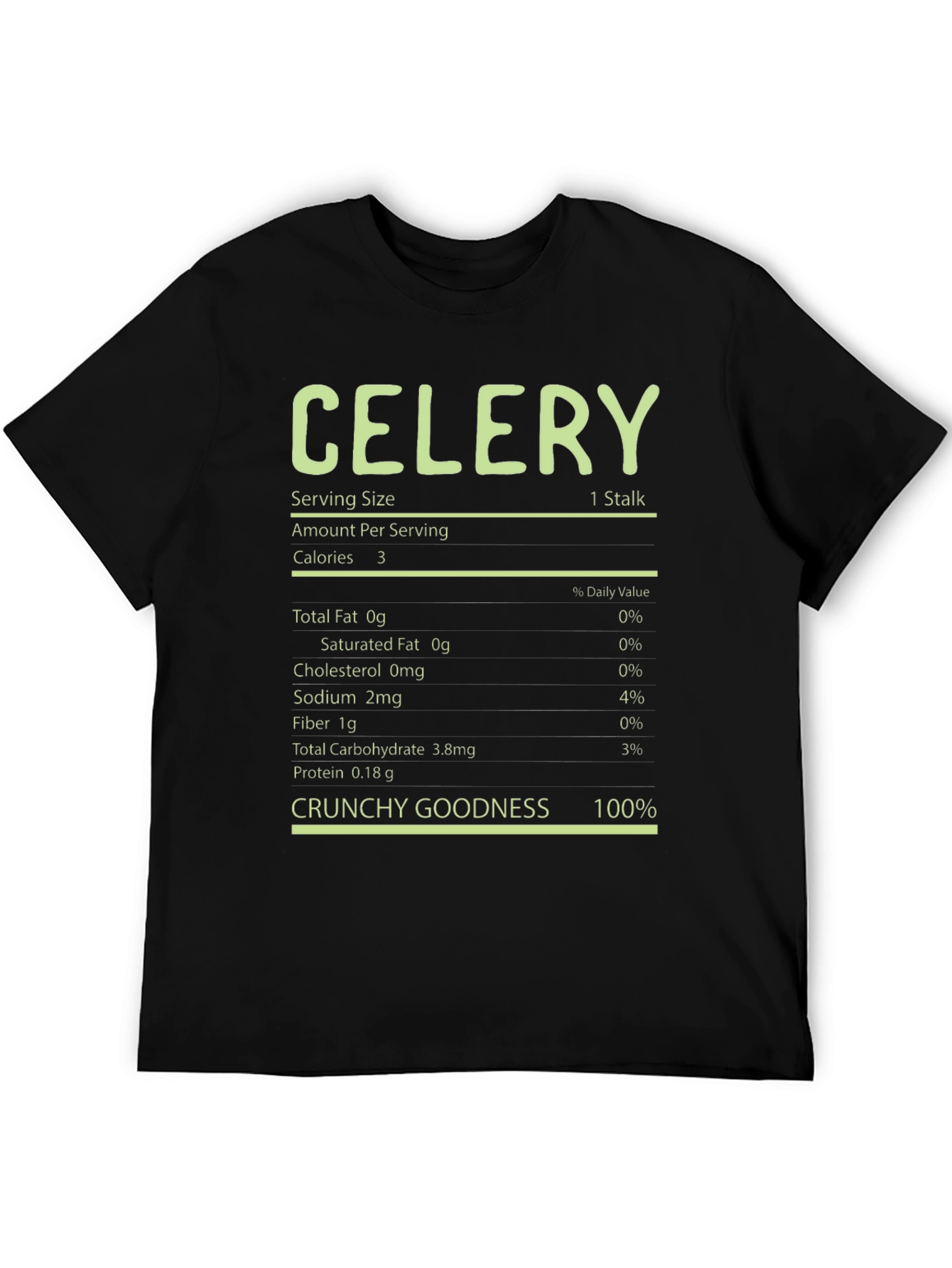 Celery Nutrition Facts T-Shirt - Crunchy Goodness Tee