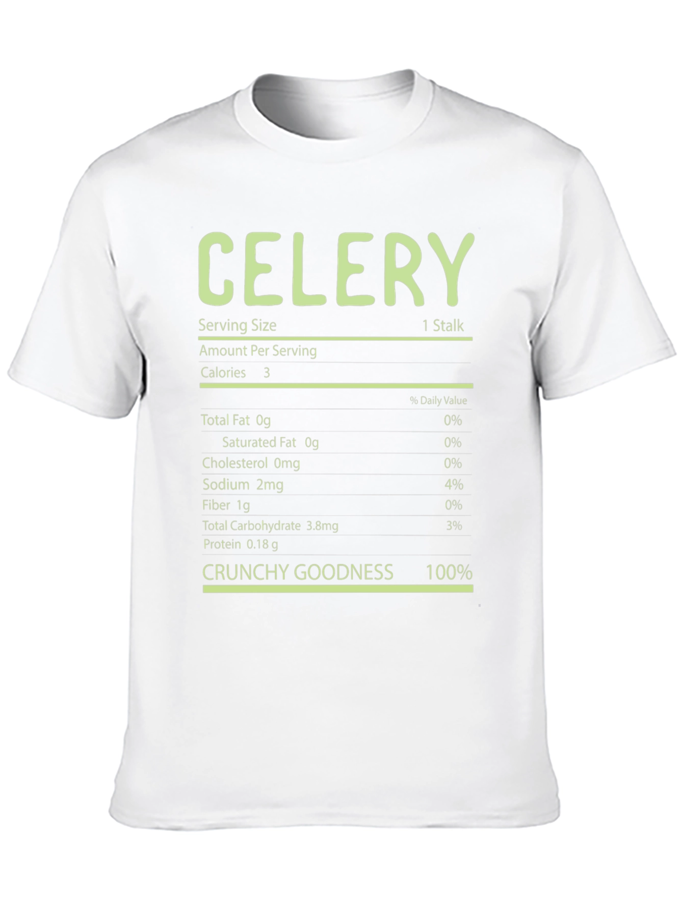 Celery Nutrition Facts T-Shirt - Crunchy Goodness Tee