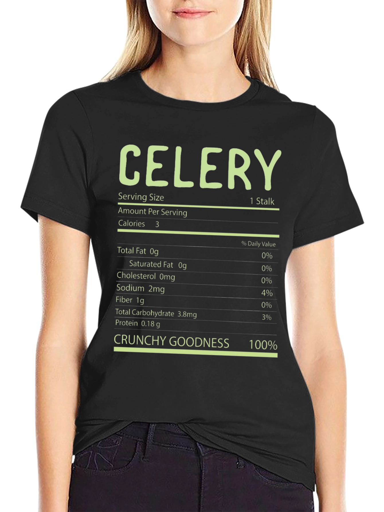 Celery Nutrition Facts T-Shirt - Crunchy Goodness Tee