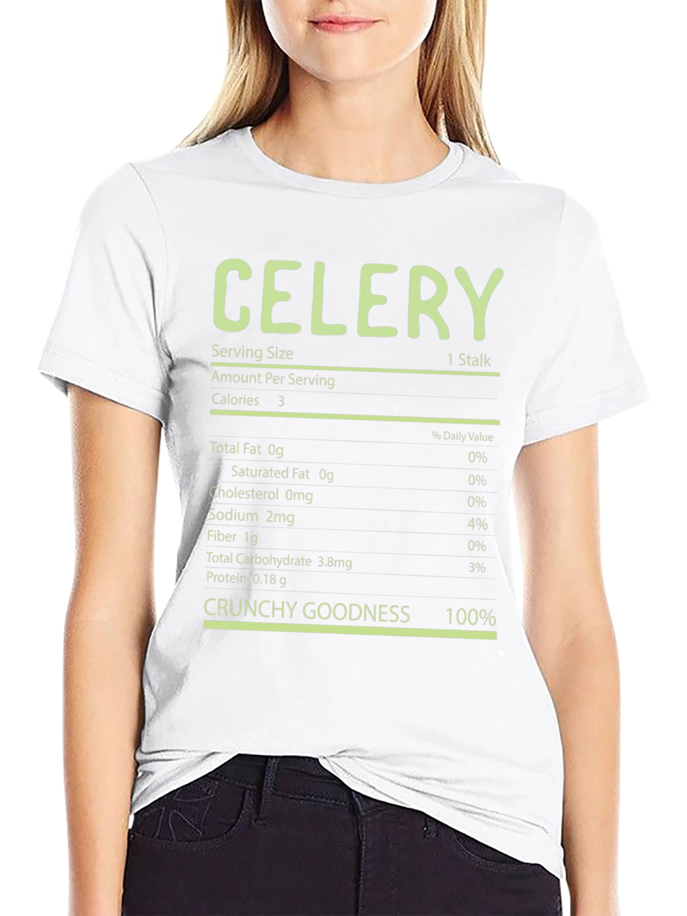 Celery Nutrition Facts T-Shirt - Crunchy Goodness Tee