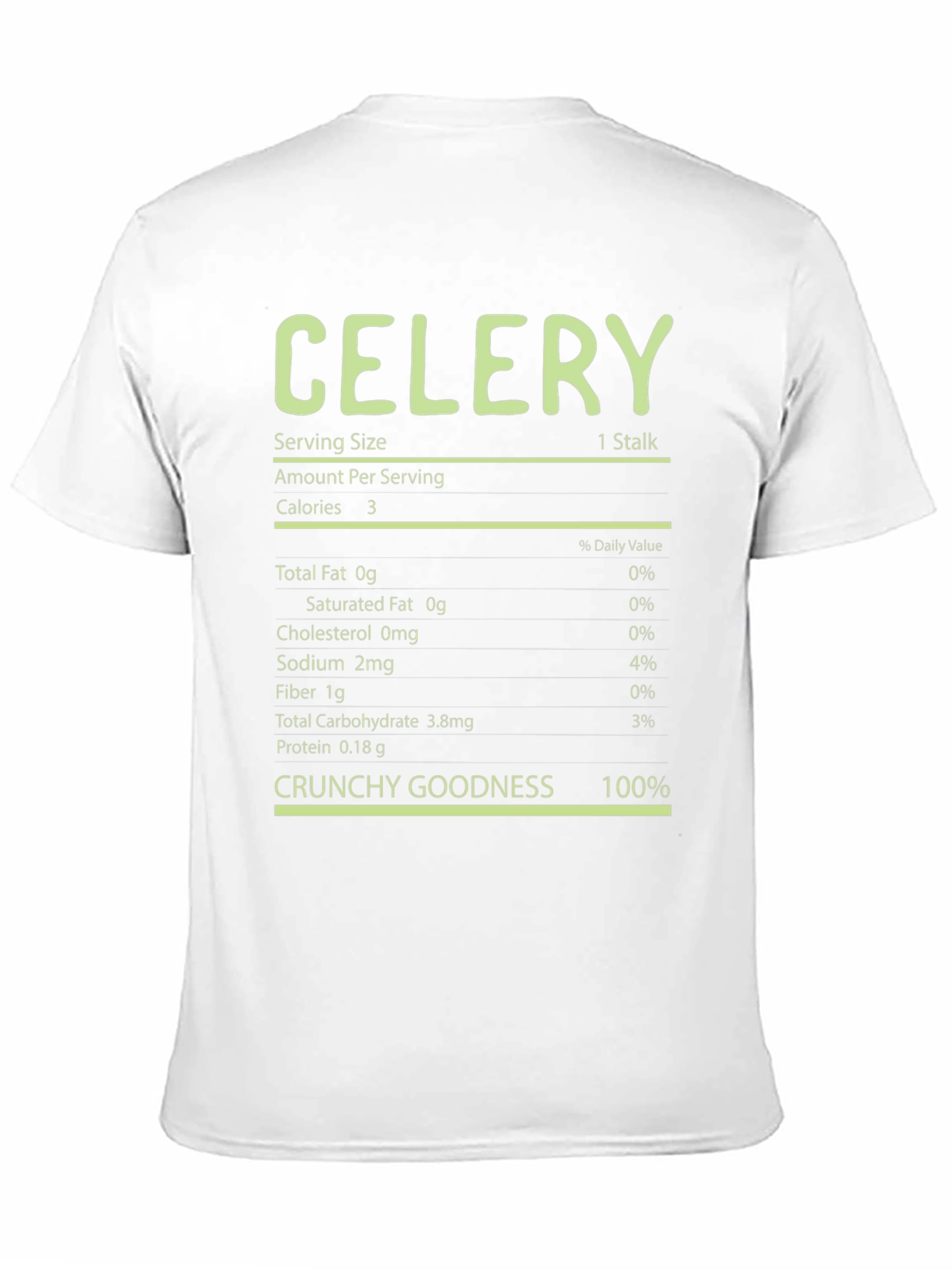 Celery Nutrition Facts T-Shirt - Crunchy Goodness Tee