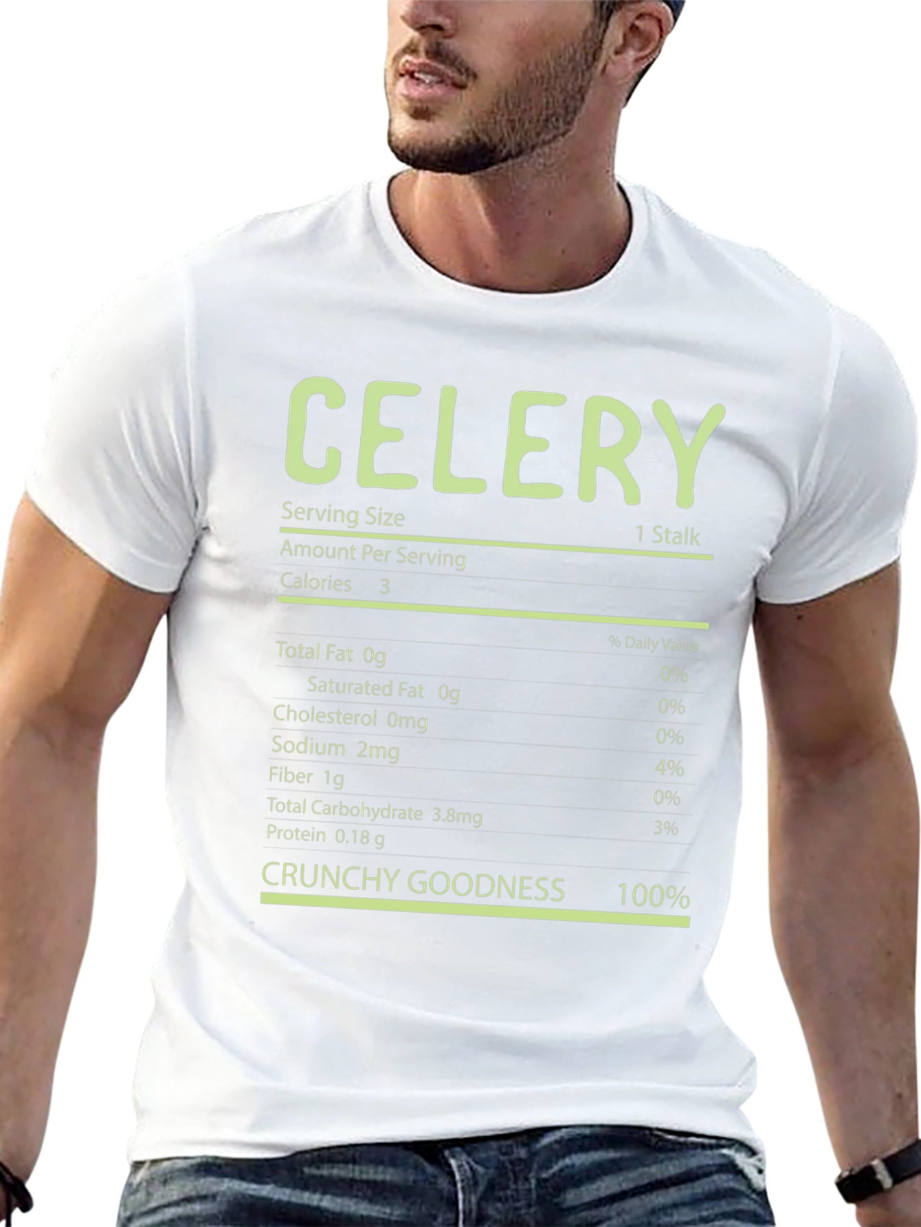 Celery Nutrition Facts T-Shirt - Crunchy Goodness Tee