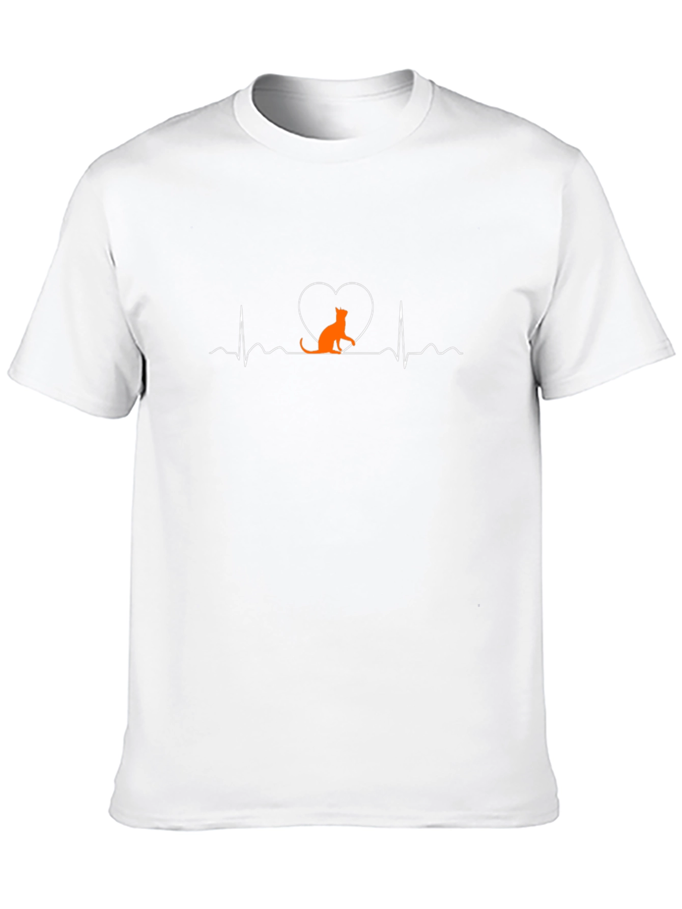 Cat Heartbeat Graphic Tee - Black