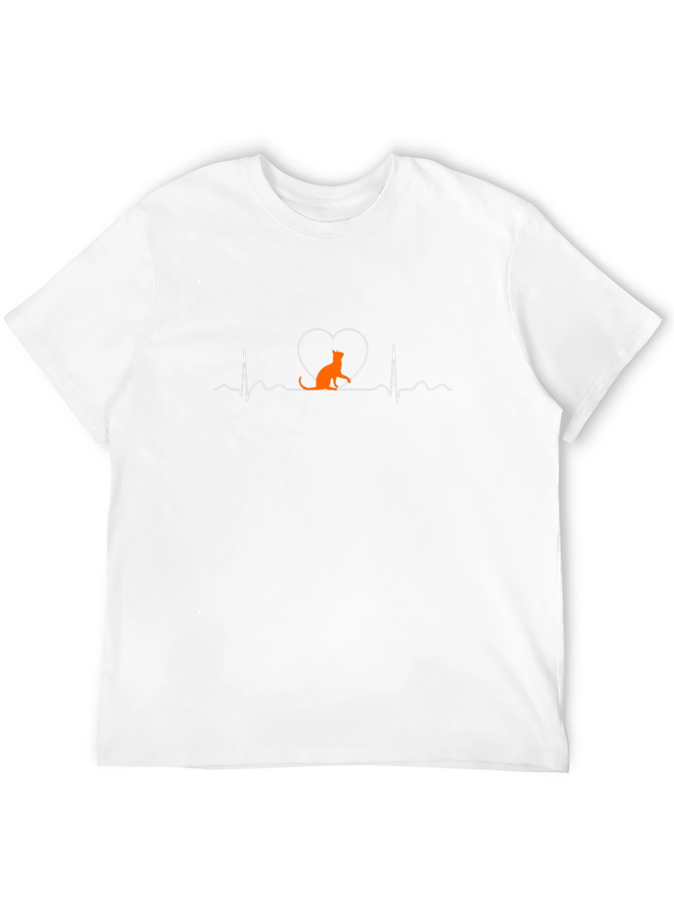 Cat Heartbeat Graphic Tee - Black