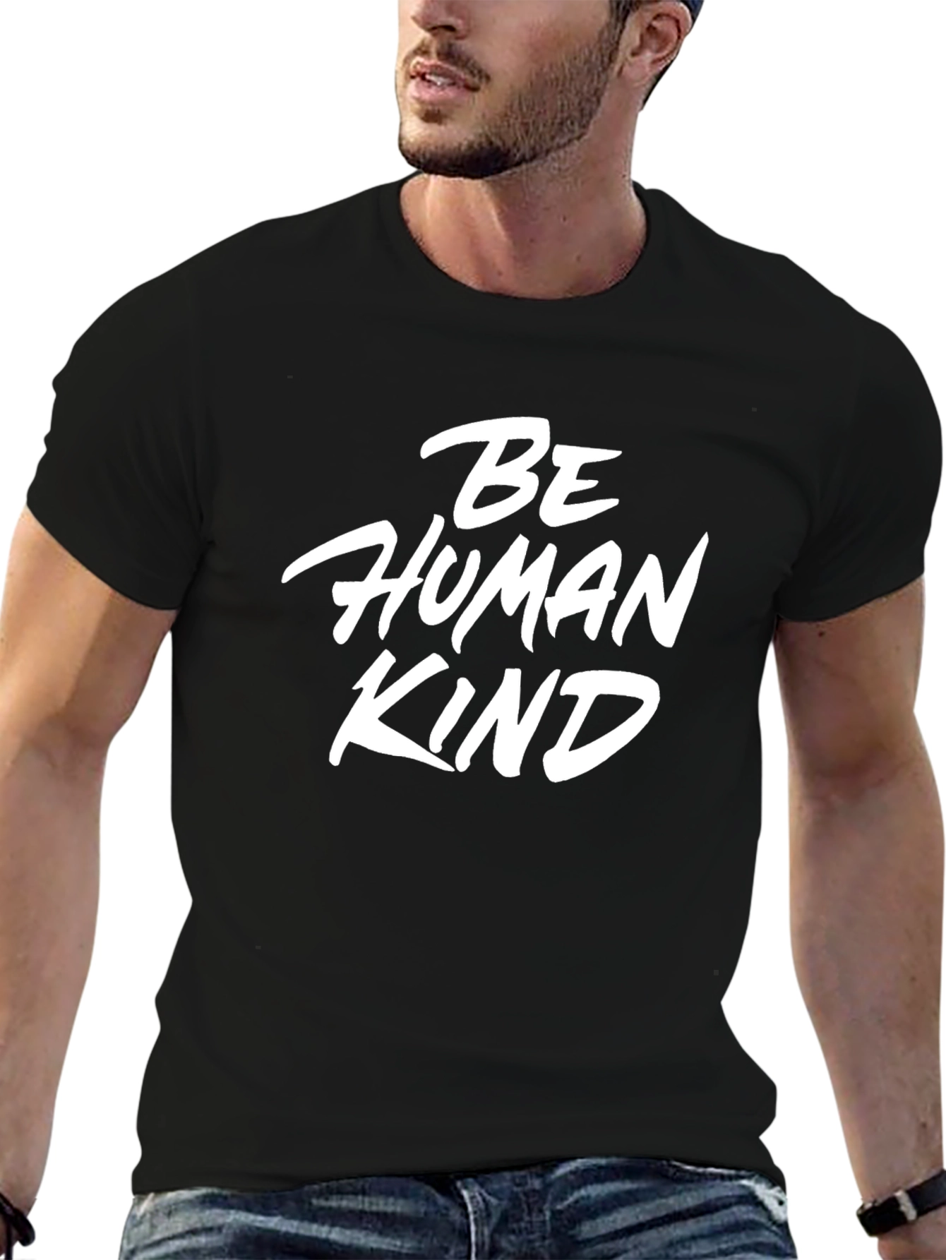 Be Human Kind Black Graphic T-Shirt