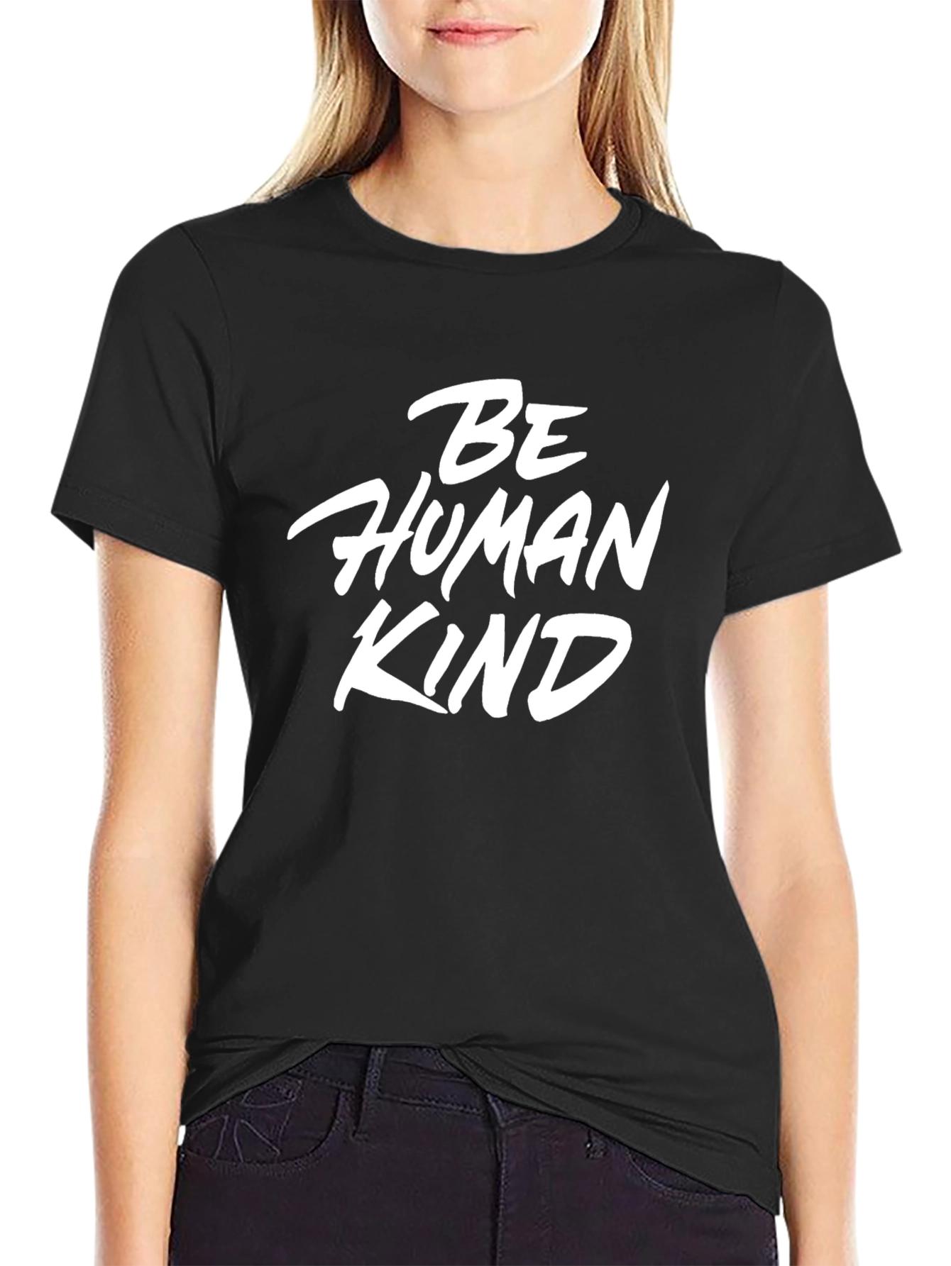 Be Human Kind Black Graphic T-Shirt