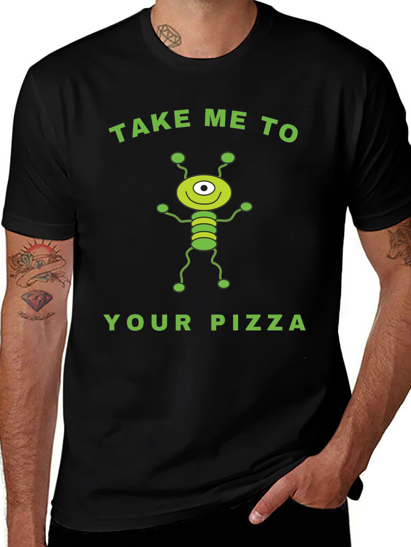 Alien Pizza Graphic Tee - Fun & Unique!