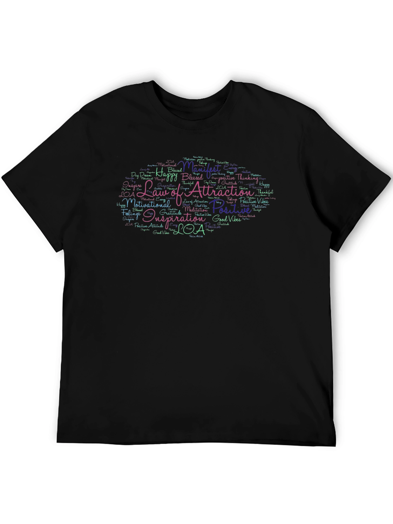 Law of Attraction Word Art Graphic T-Shirt