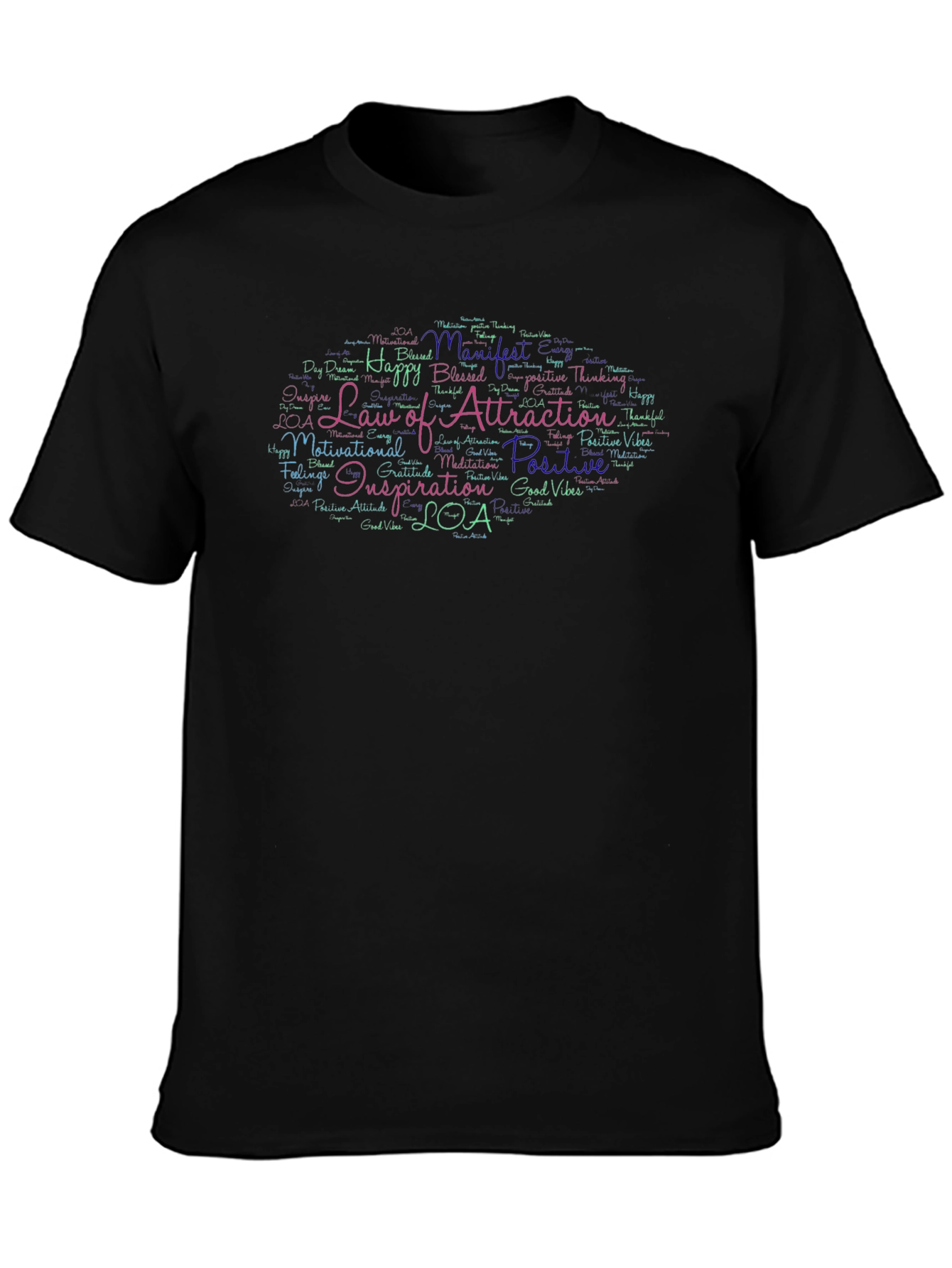 Law of Attraction Word Art Graphic T-Shirt
