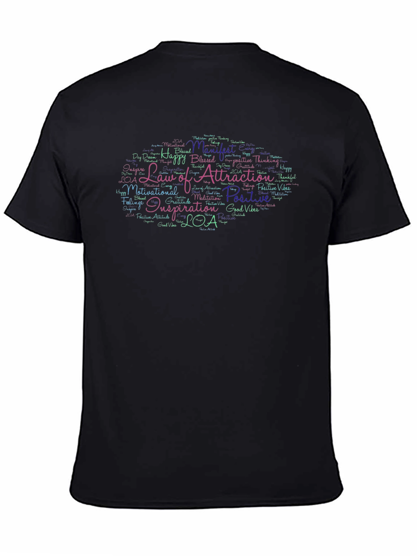 Law of Attraction Word Art Graphic T-Shirt