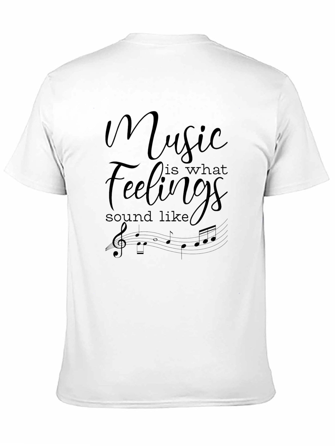 Music is What Feelings Sound Like Black T-Shirt