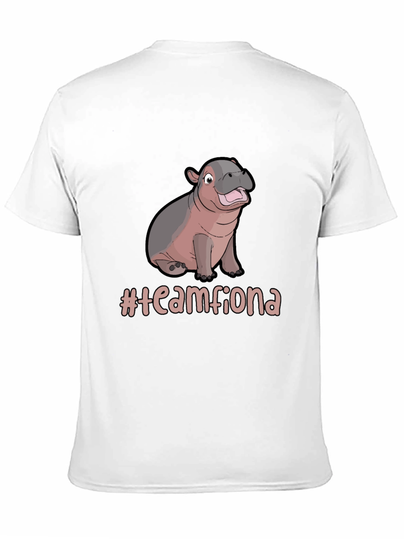 Team Fiona Hippo Graphic Black T-Shirt