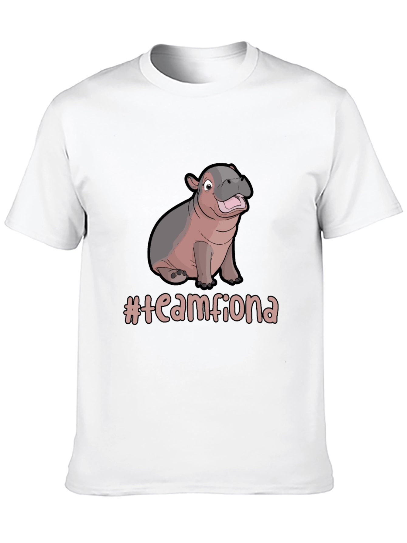 Team Fiona Hippo Graphic Black T-Shirt