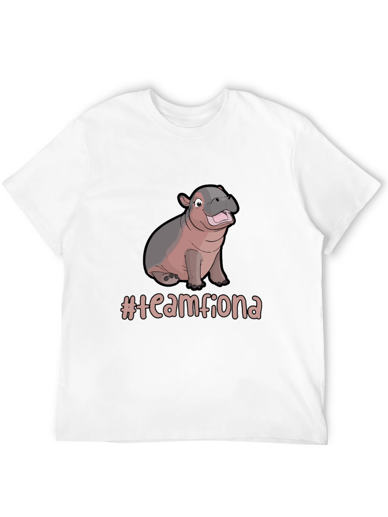 Team Fiona Hippo Graphic Black T-Shirt