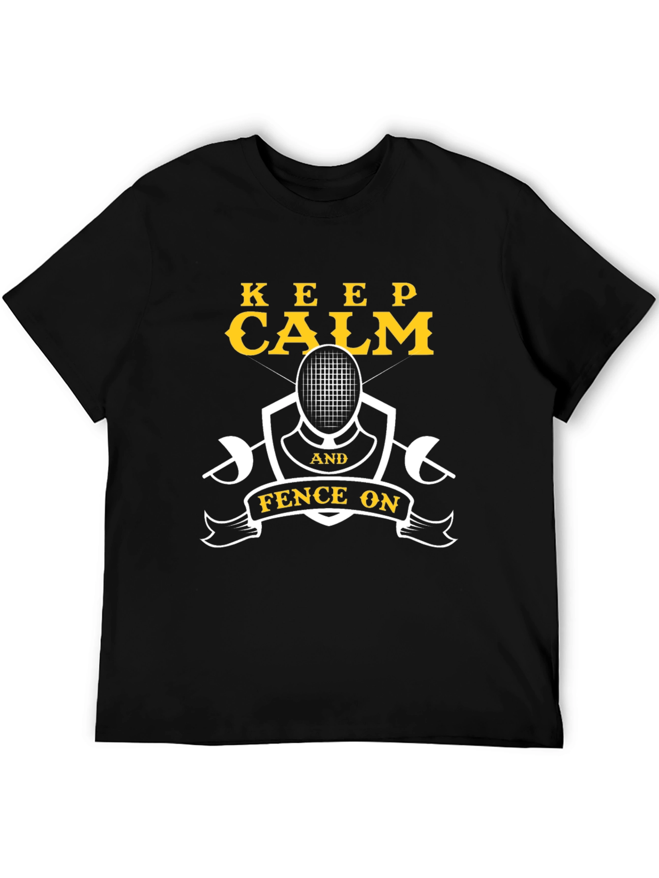 Keep Calm & Fence On Black T-Shirt