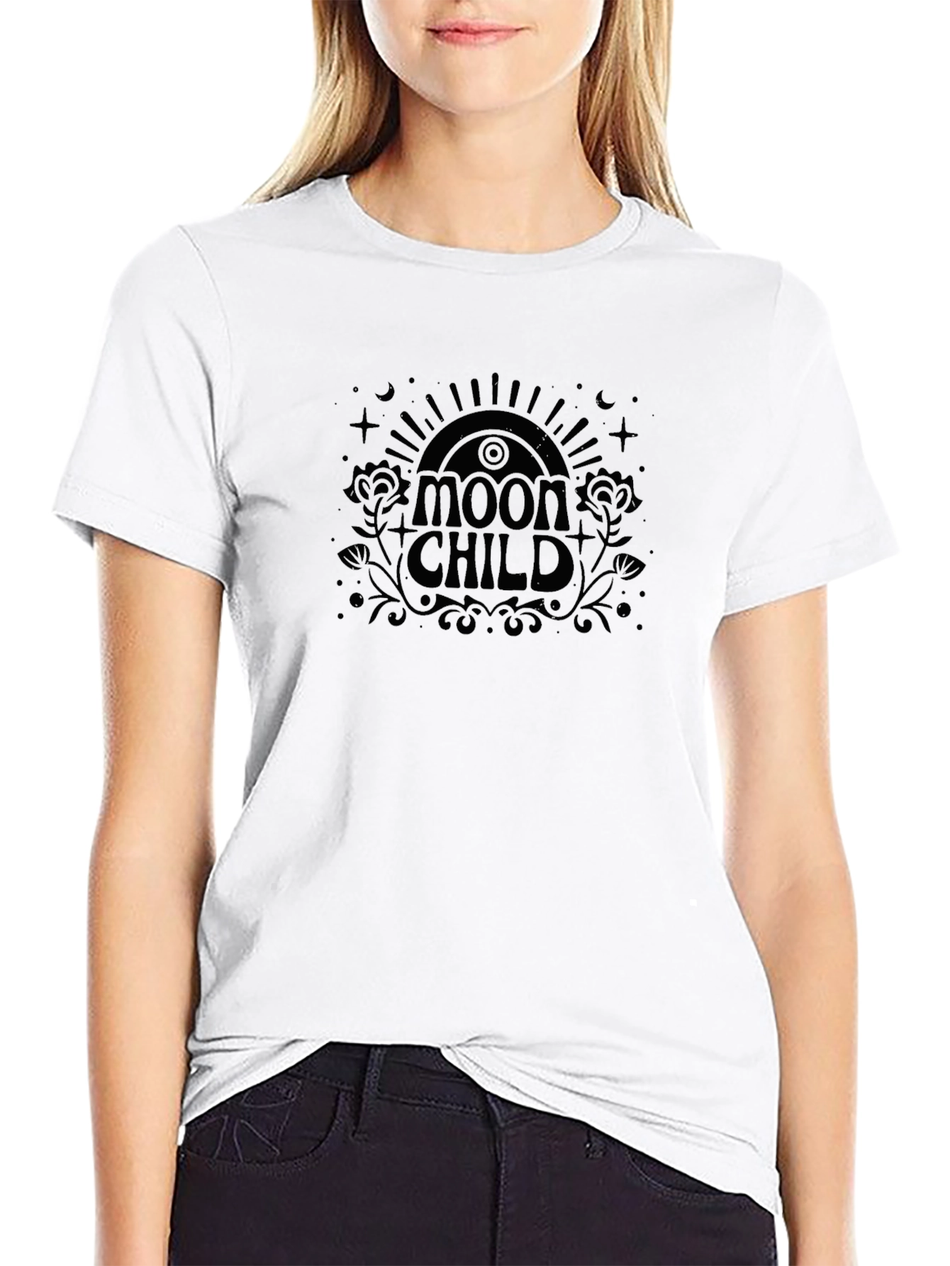 Moon Child Graphic Tee - Unisex Black T-Shirt