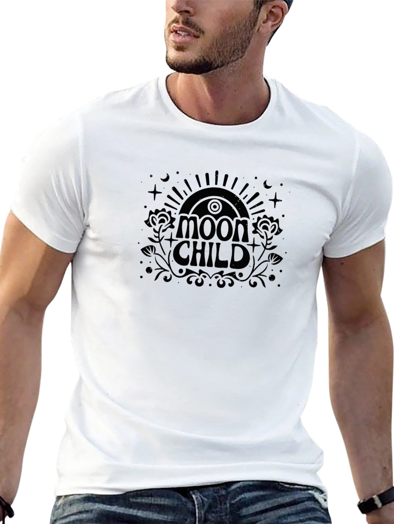 Moon Child Graphic Tee - Unisex Black T-Shirt