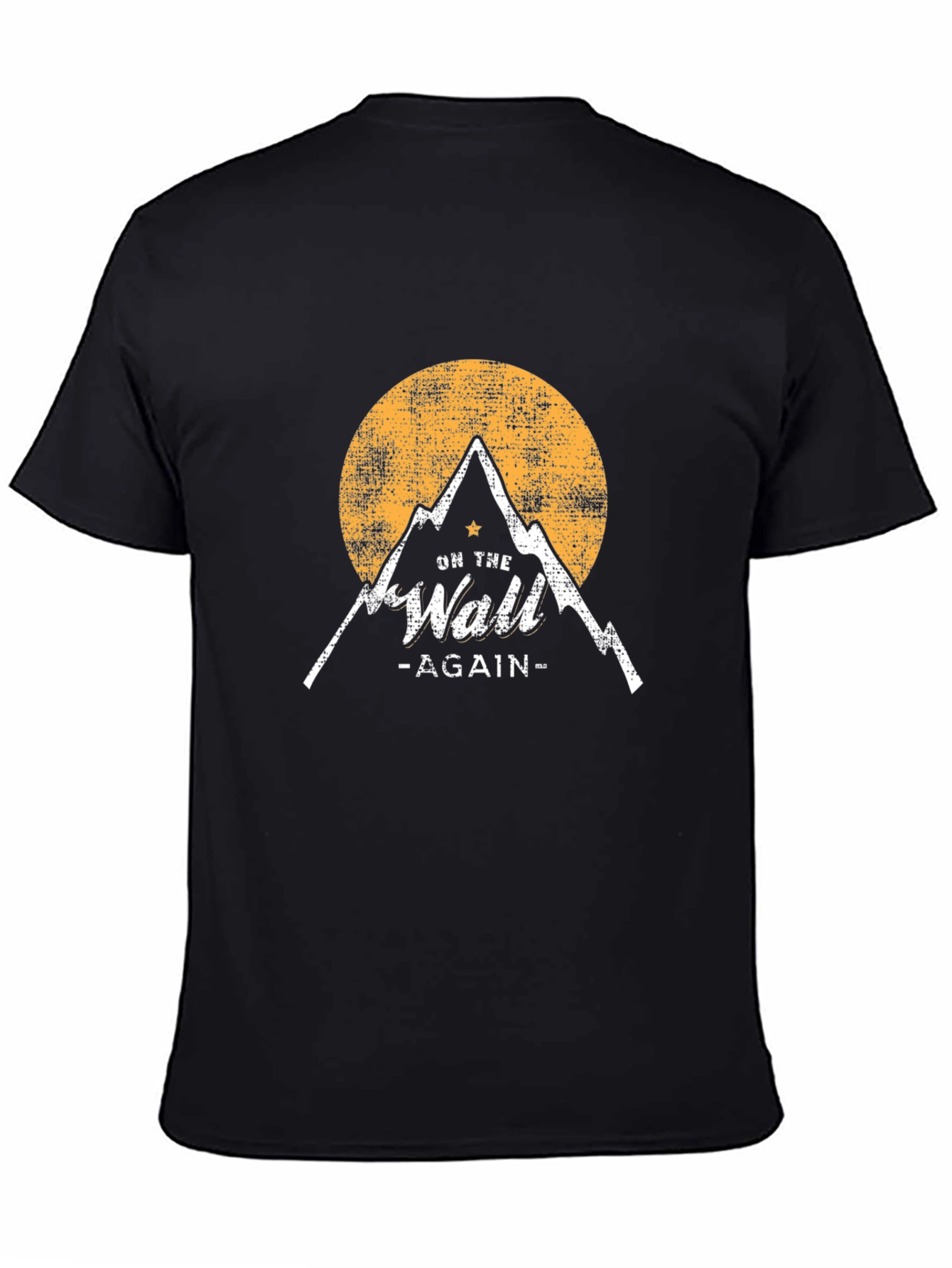 On The Wall Again Black T-Shirt - Mountain Design
