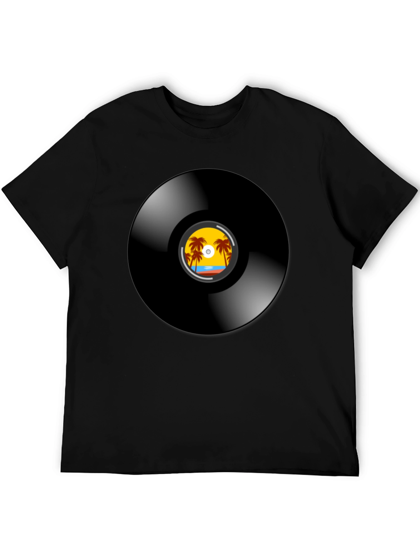 Retro Vinyl Record Beach T-Shirt