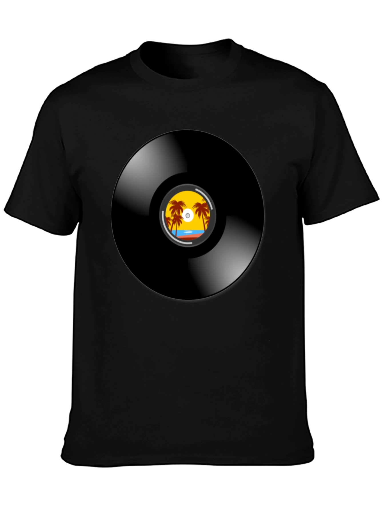 Retro Vinyl Record Beach T-Shirt