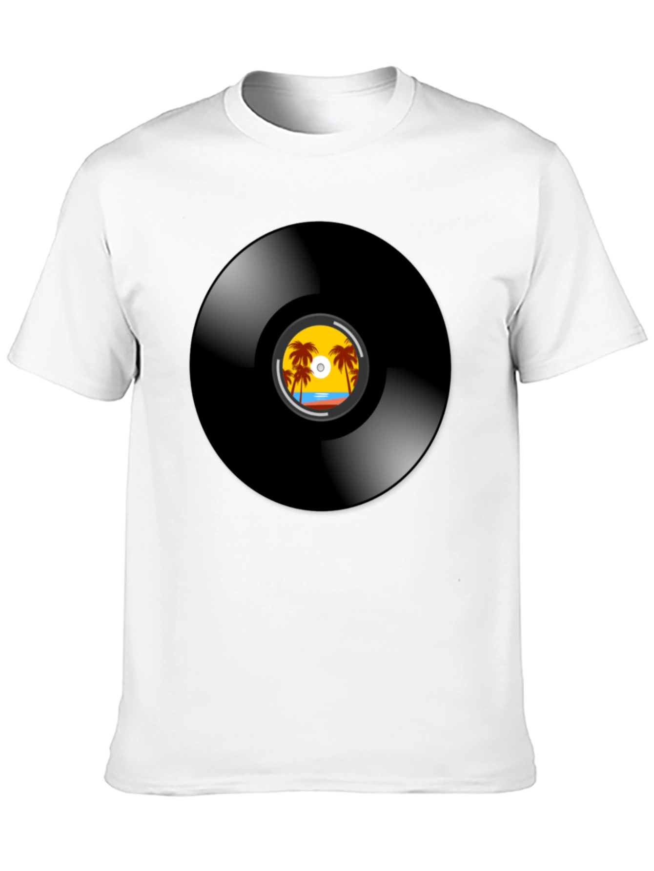 Retro Vinyl Record Beach T-Shirt