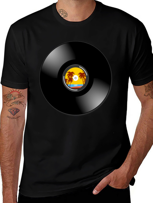 Retro Vinyl Record Beach T-Shirt