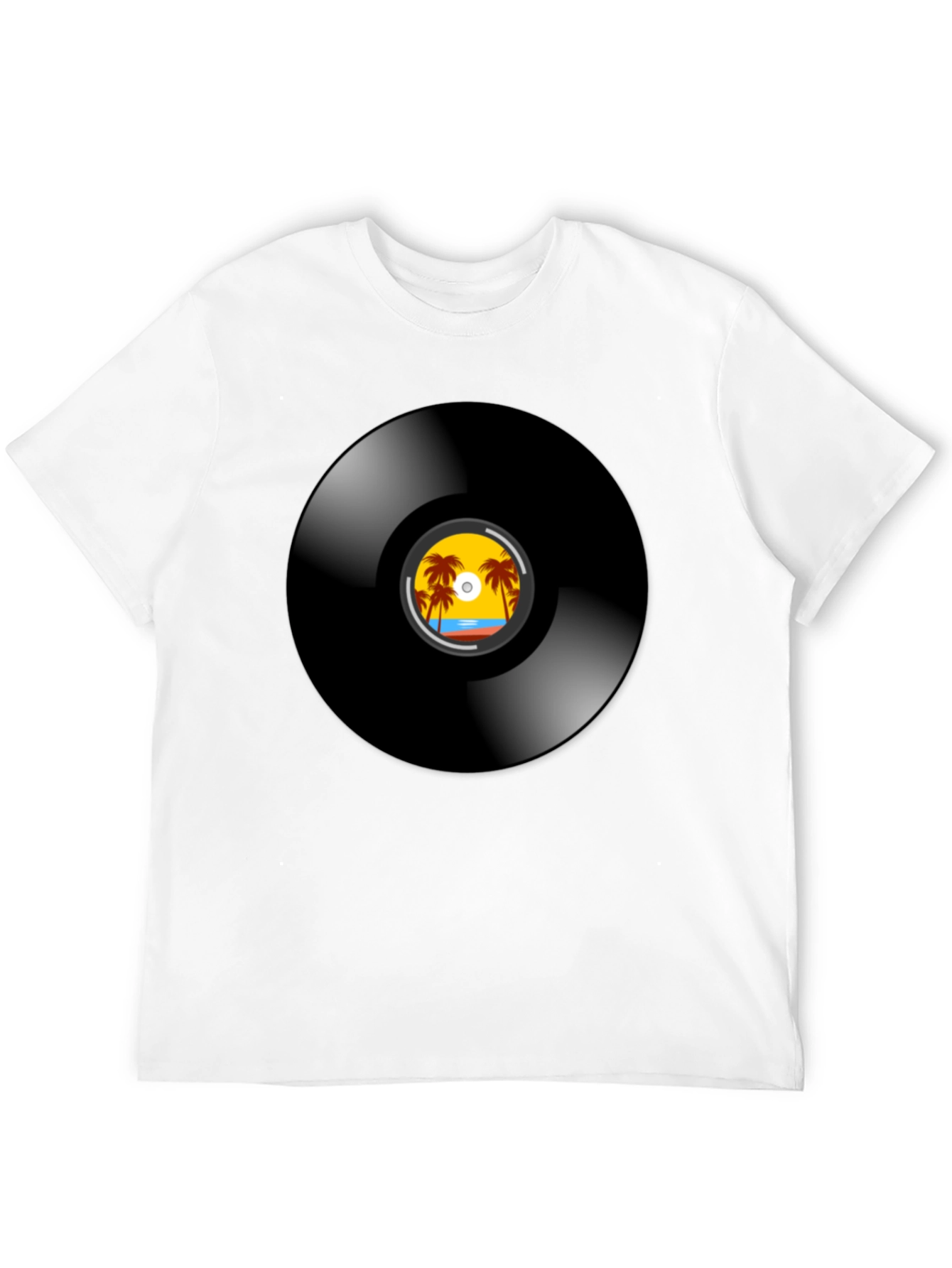 Retro Vinyl Record Beach T-Shirt