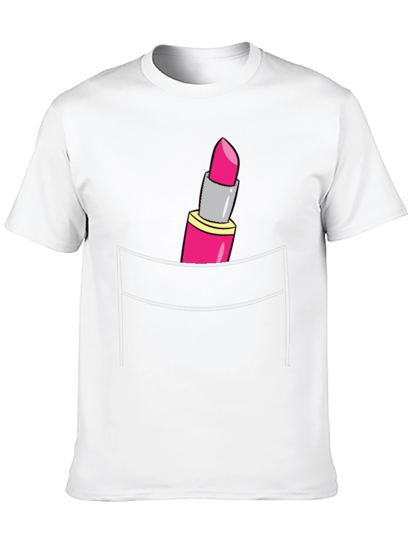 Lipstick Pocket Graphic T-Shirt - Mens Fashion Tee