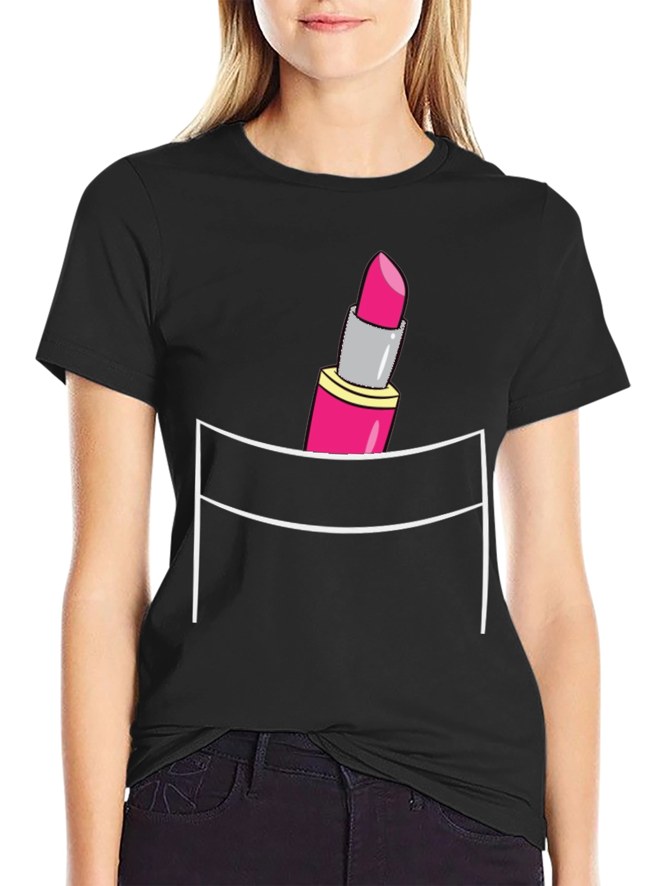 Lipstick Pocket Graphic T-Shirt - Mens Fashion Tee