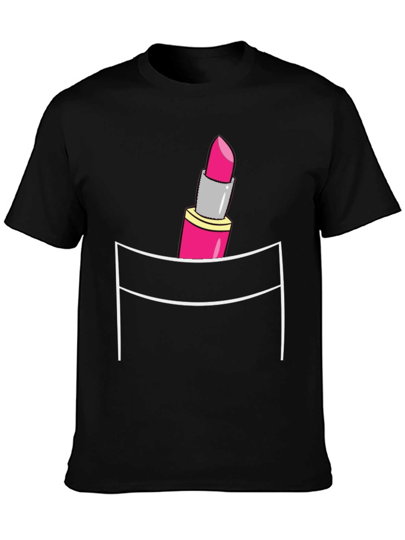 Lipstick Pocket Graphic T-Shirt - Mens Fashion Tee