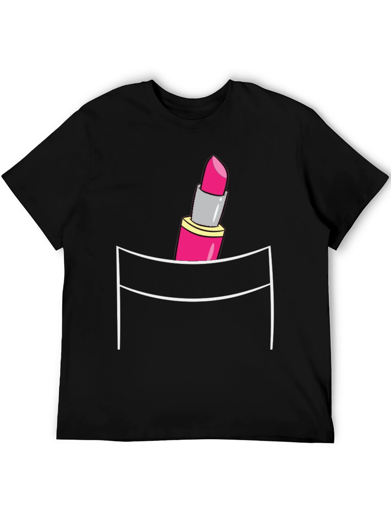 Lipstick Pocket Graphic T-Shirt - Mens Fashion Tee