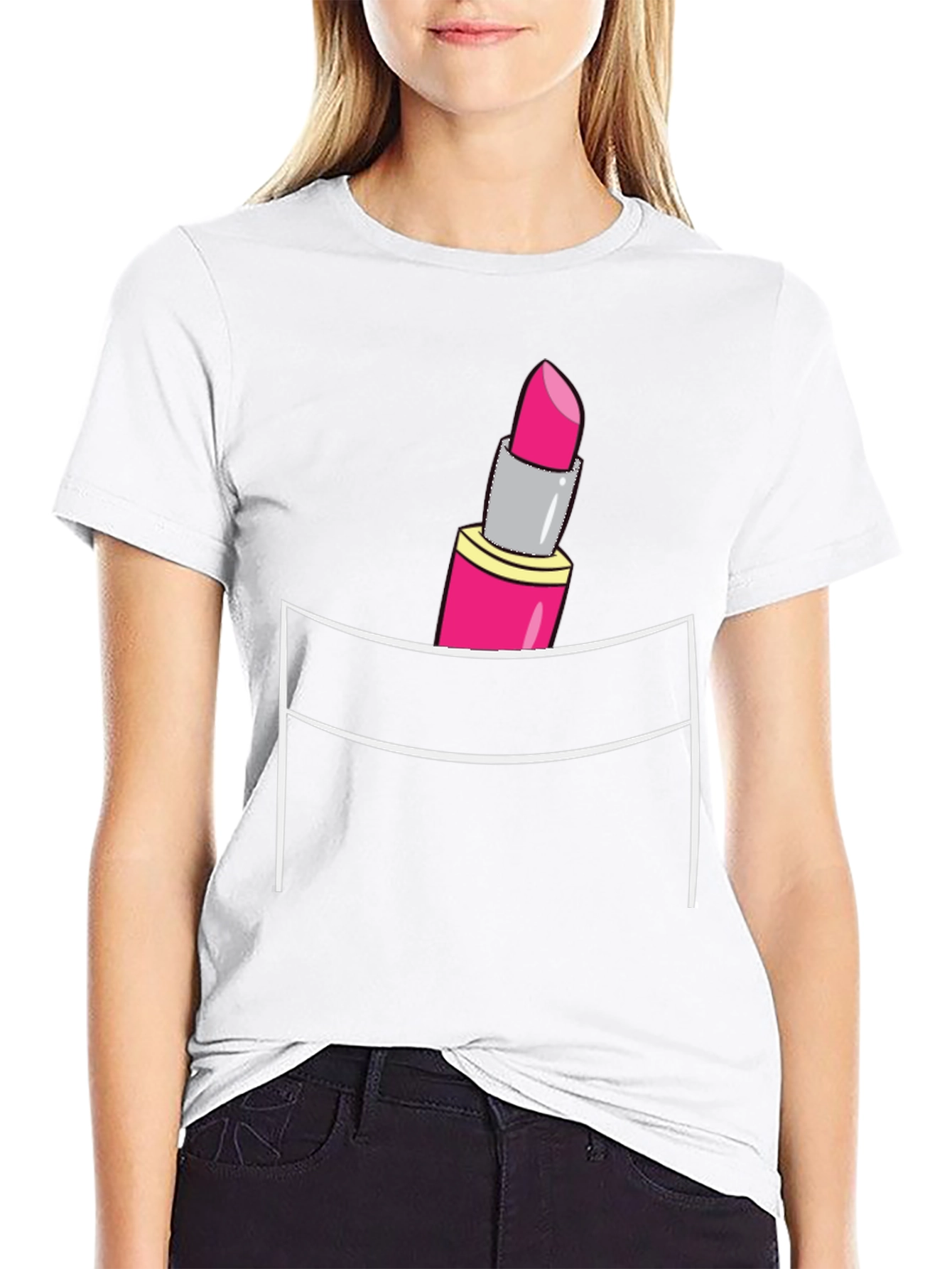 Lipstick Pocket Graphic T-Shirt - Mens Fashion Tee