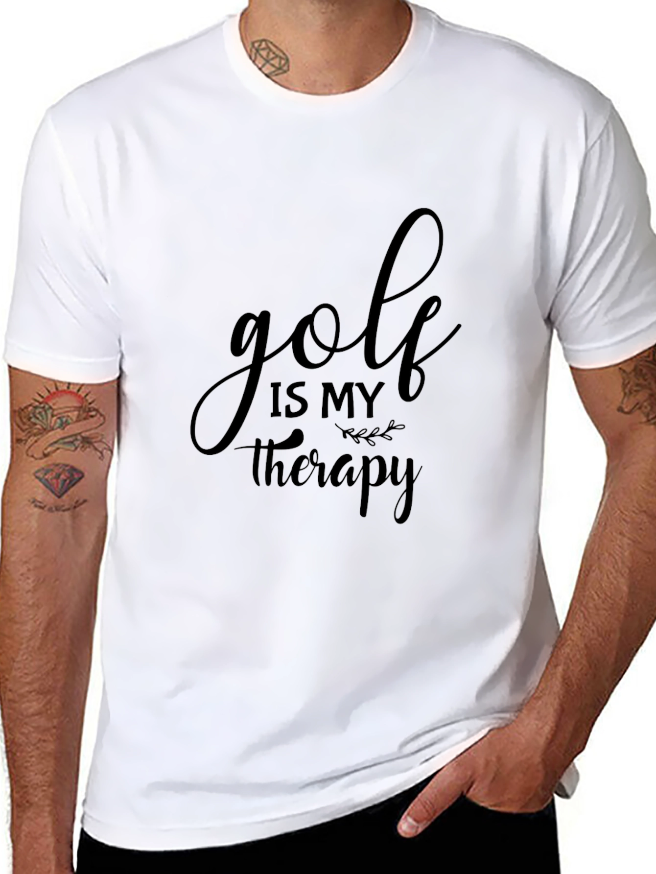 Golf is My Therapy Tee - Black Graphic T-Shirt