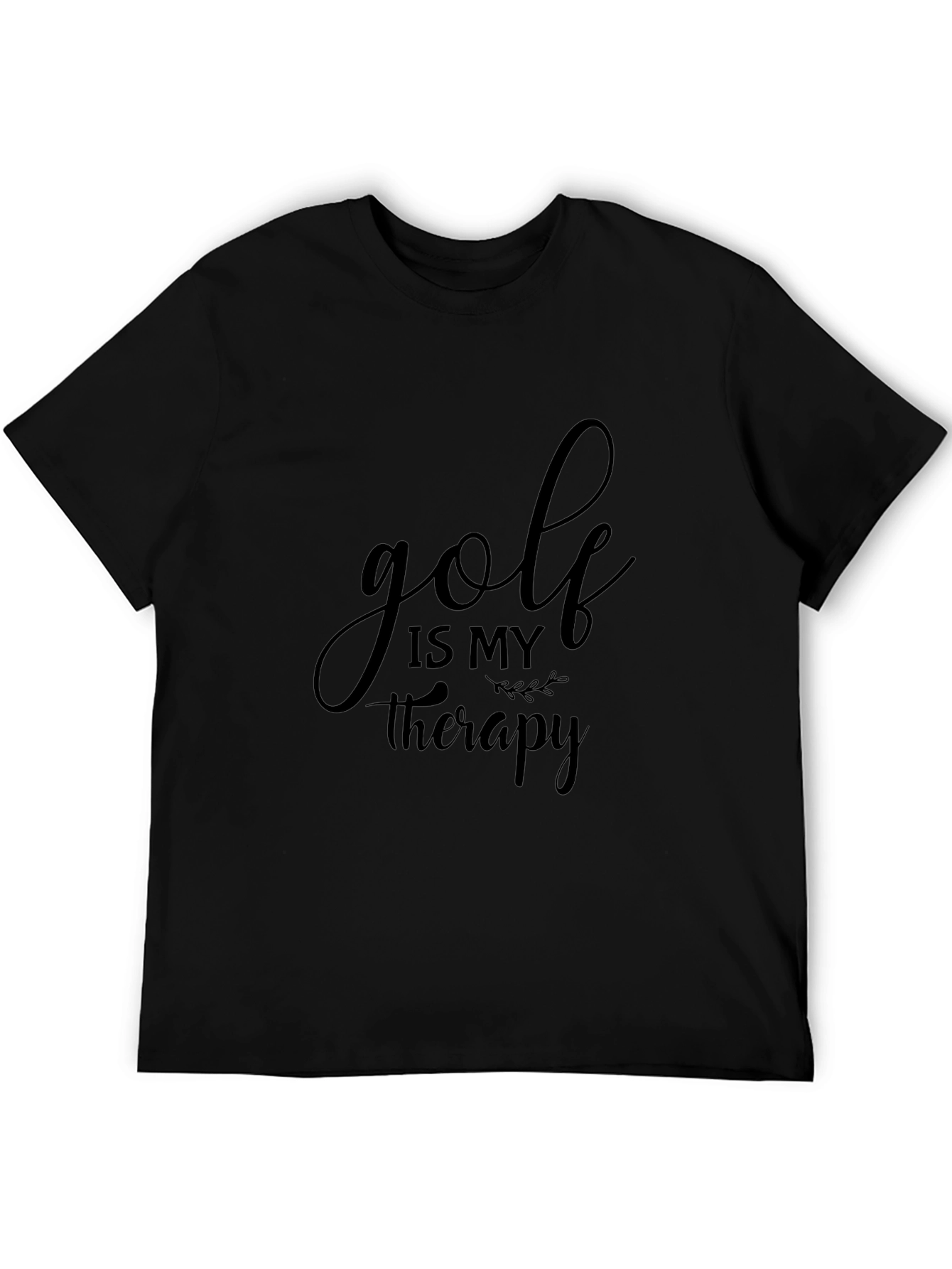 Golf is My Therapy Tee - Black Graphic T-Shirt