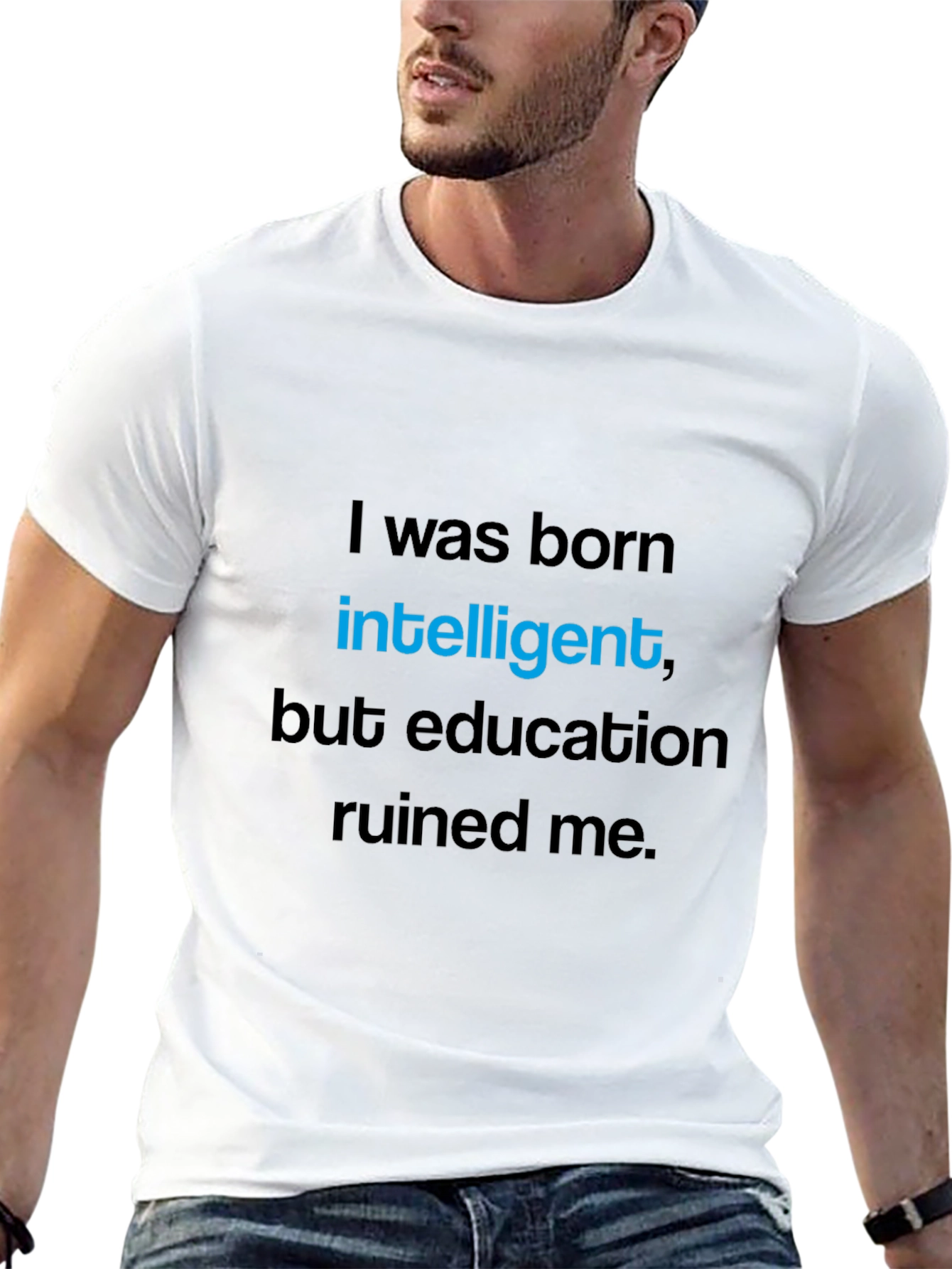 Born Intelligent Graphic T-Shirt - Novelty Tee