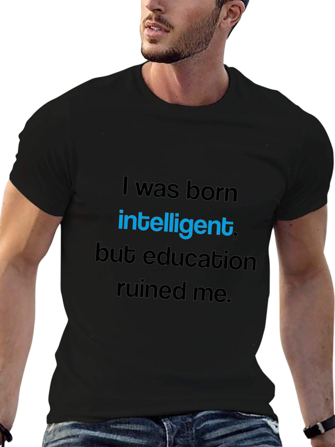 Born Intelligent Graphic T-Shirt - Novelty Tee