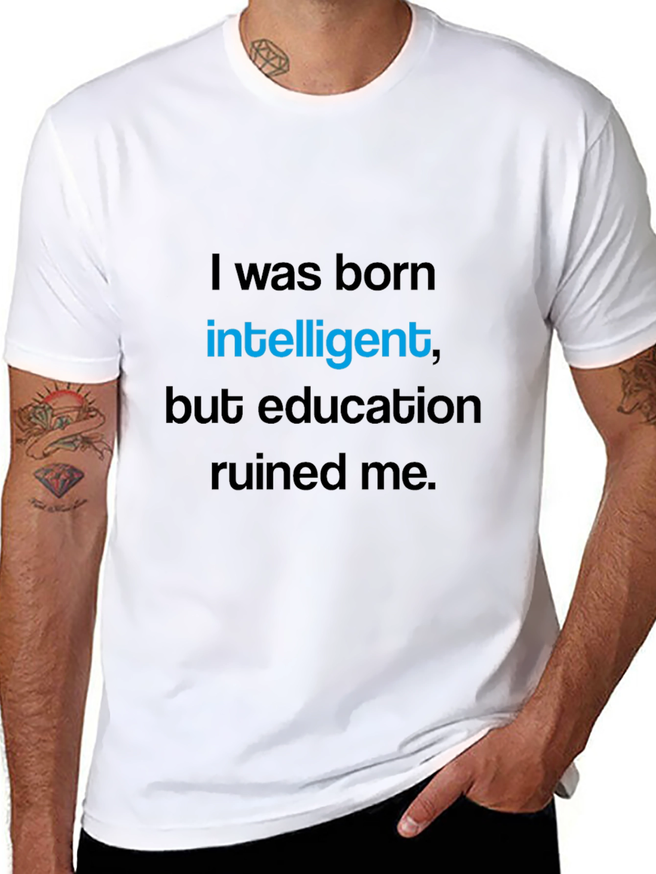 Born Intelligent Graphic T-Shirt - Novelty Tee