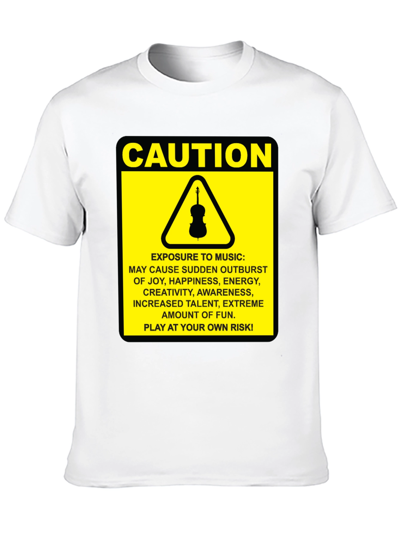 Caution Music T-Shirt: Play at Your Own Risk