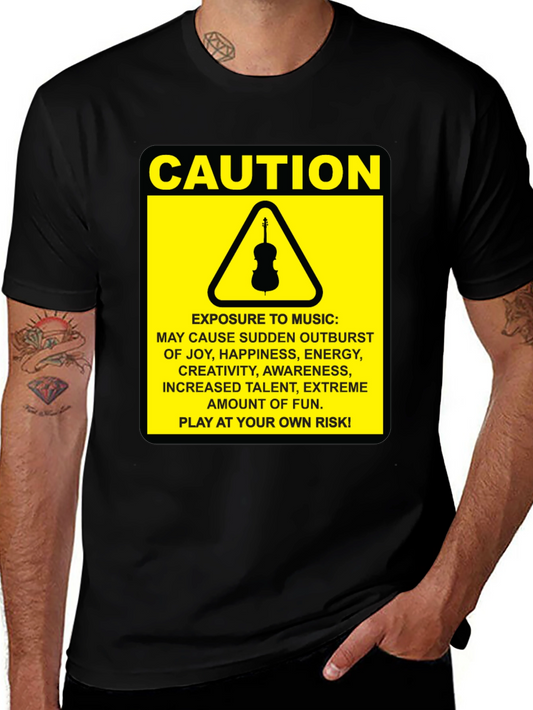Caution Music T-Shirt: Play at Your Own Risk