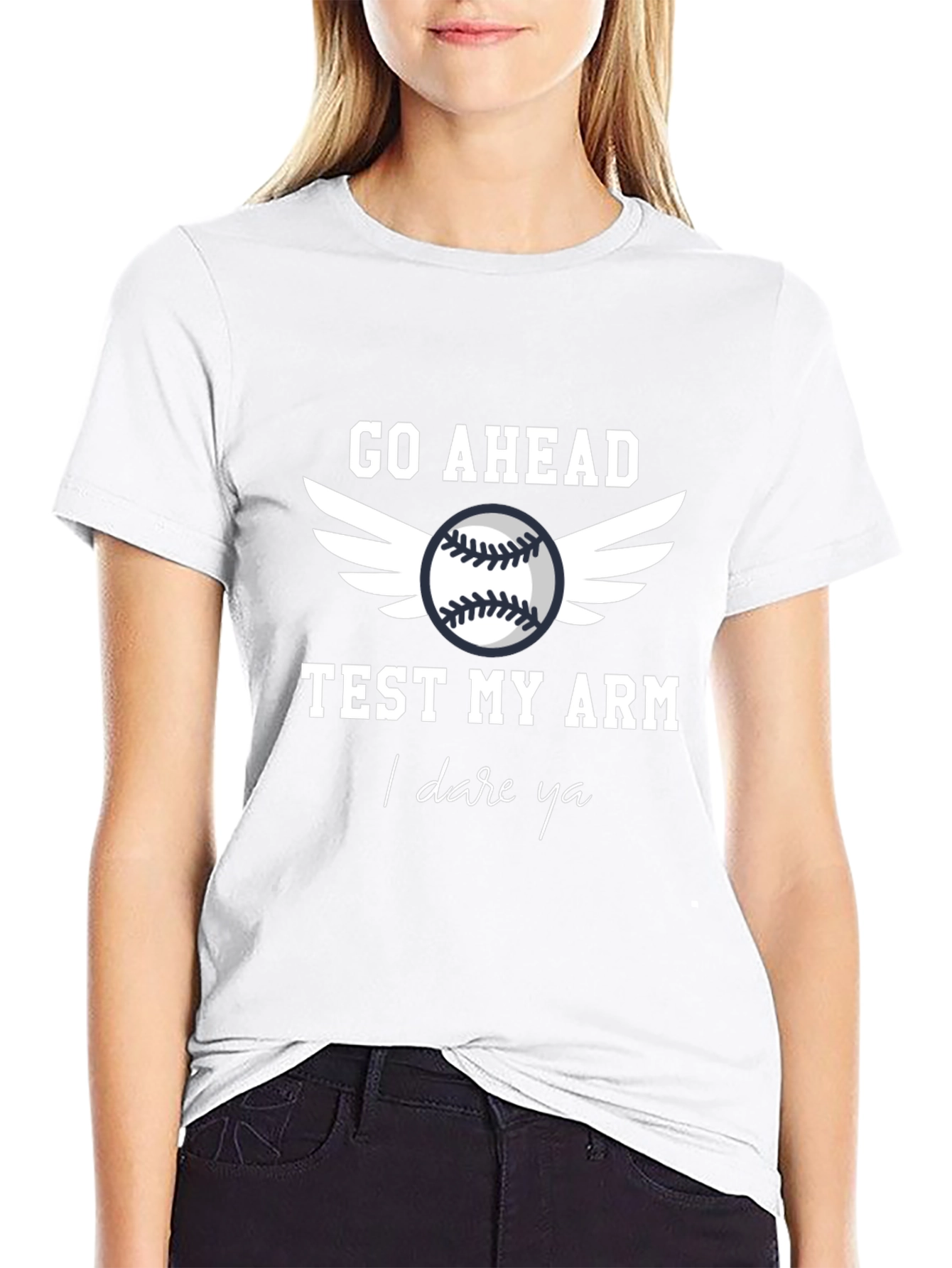 Go Ahead Test My Arm Baseball Graphic Tee