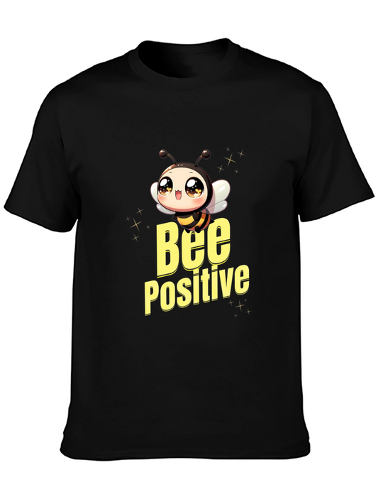Bee Positive Black T-Shirt - Cute Graphic Tee