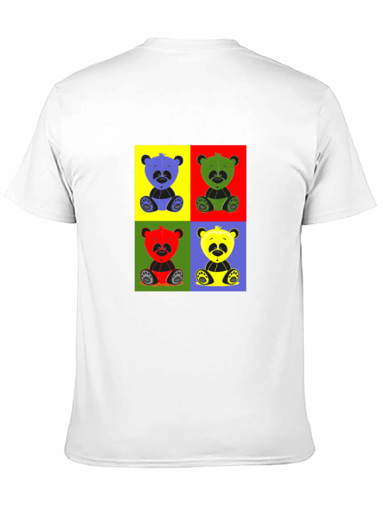 Pop Art Panda Graphic T-Shirt - Black