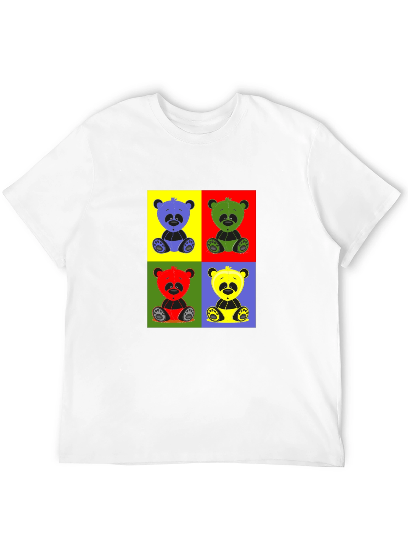 Pop Art Panda Graphic T-Shirt - Black