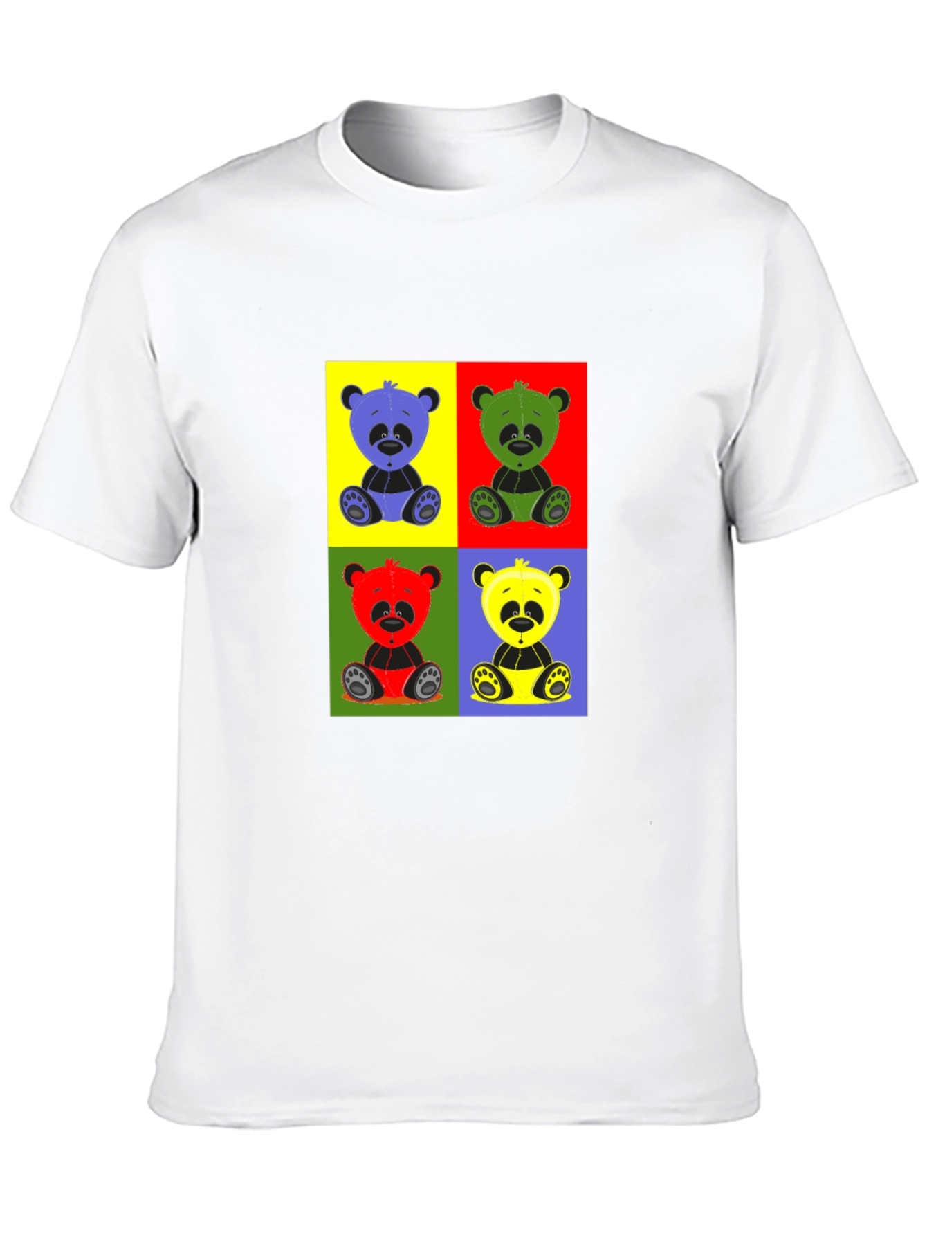 Pop Art Panda Graphic T-Shirt - Black