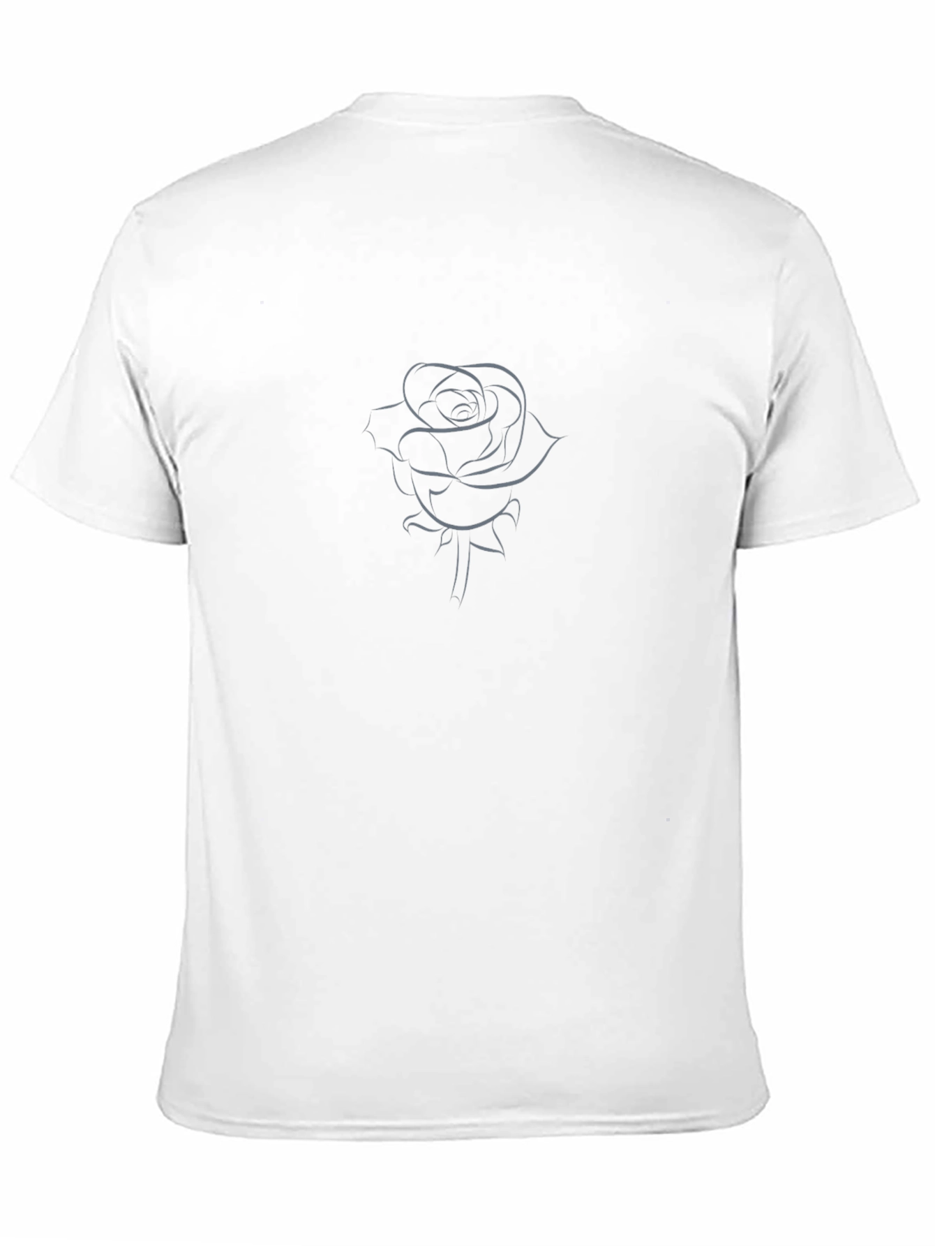 Black T-Shirt with Rose Design