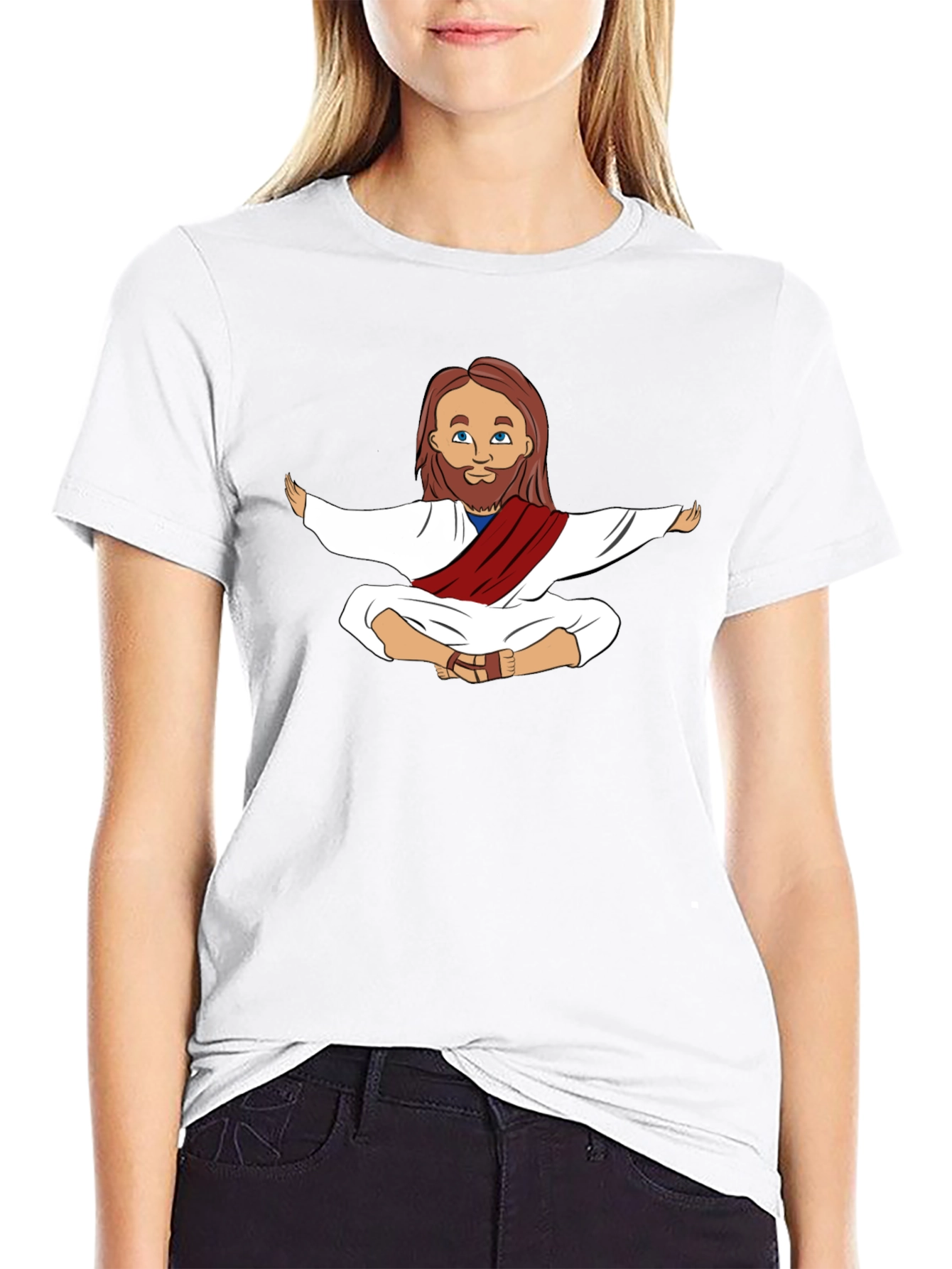 Meditating Jesus Graphic T-Shirt