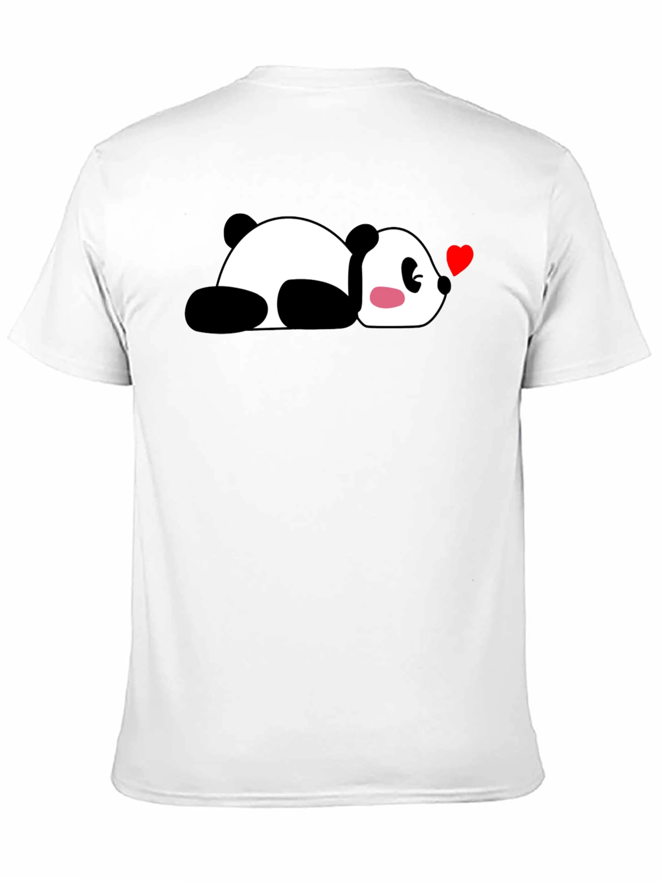 Cute Panda Heart T-Shirt - Casual Black Tee