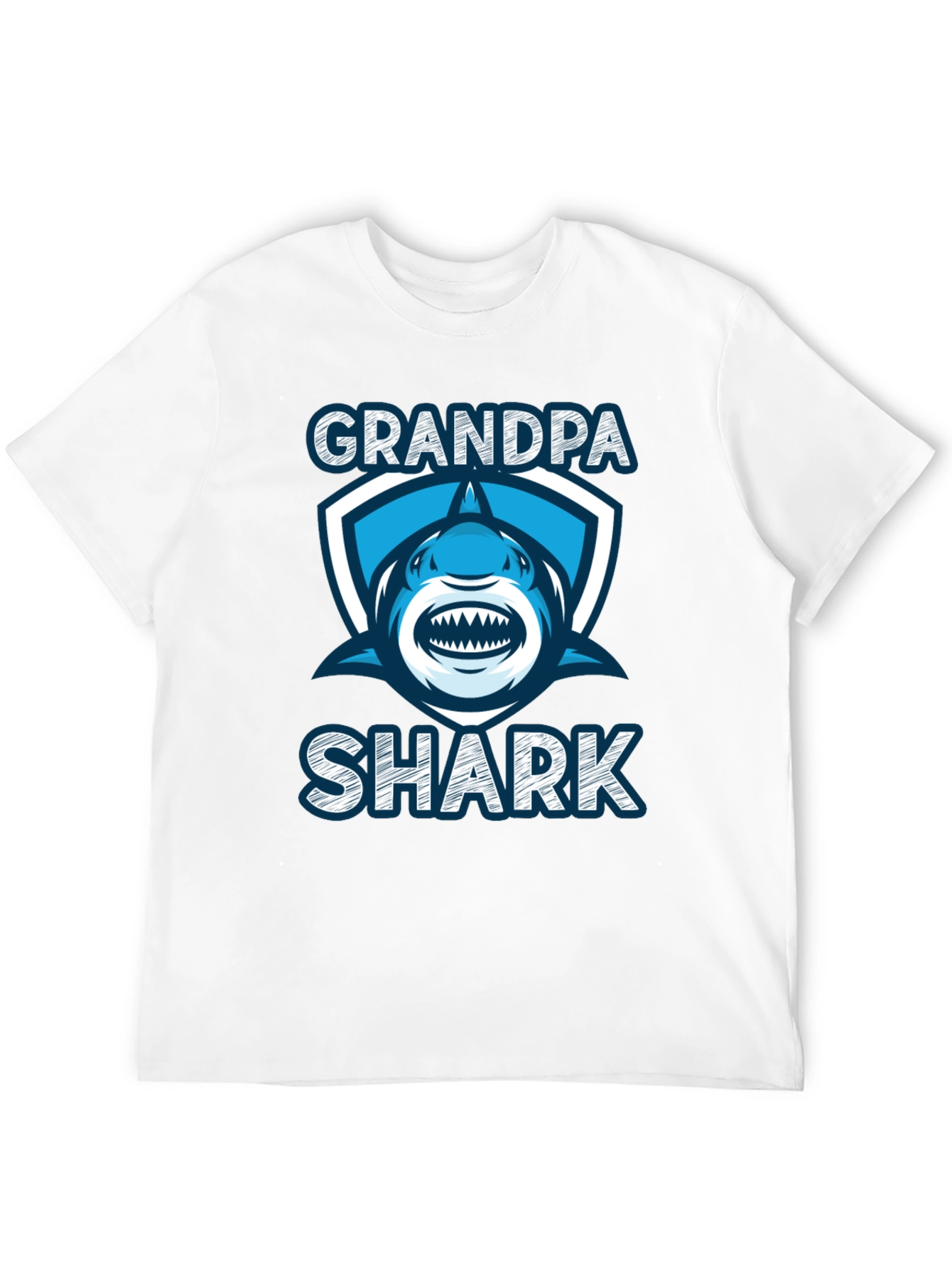 Grandpa Shark Graphic Tee - Black Cotton T-Shirt